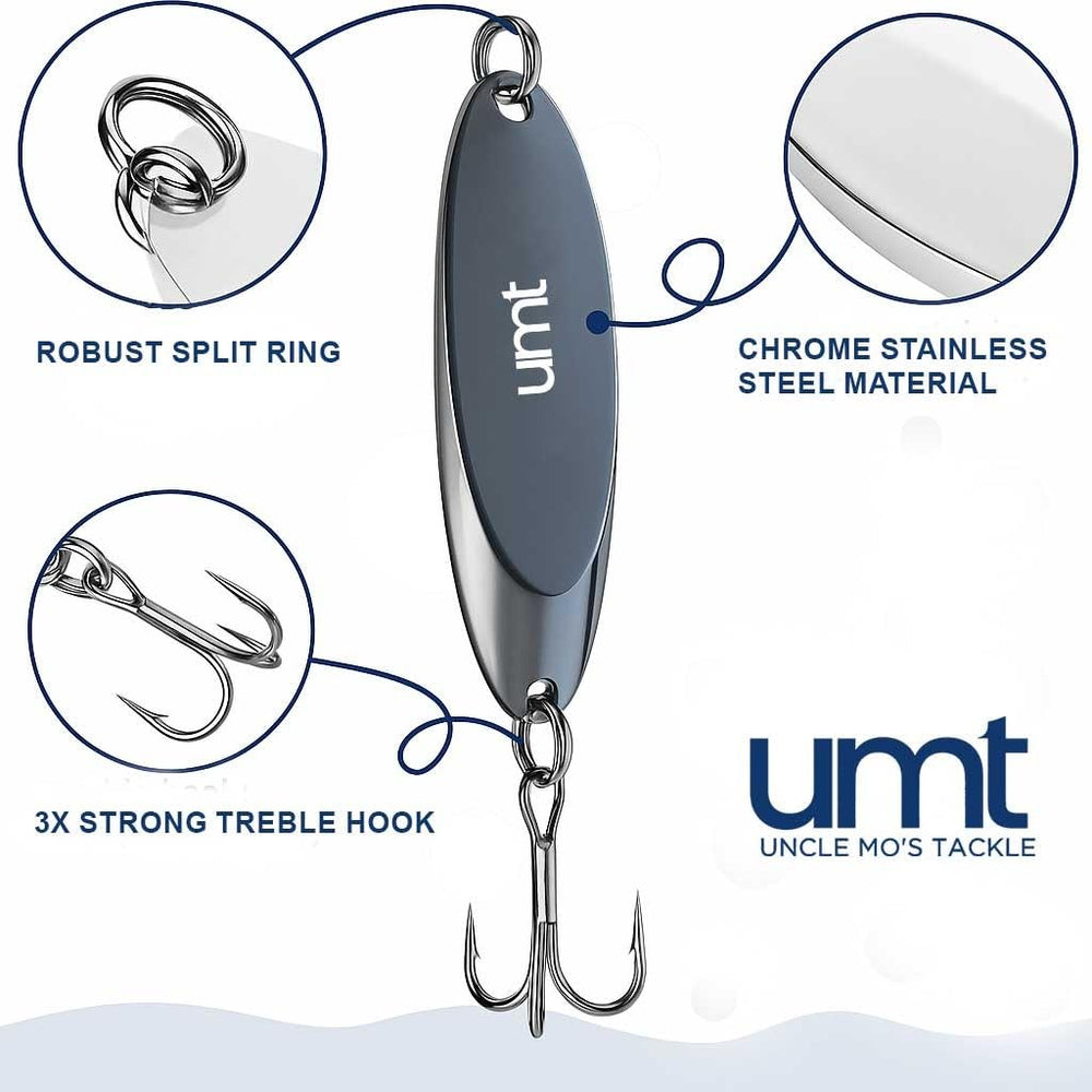 Uncle Mo's UMT 3X treble hook detail emphasizes sharp hookups.