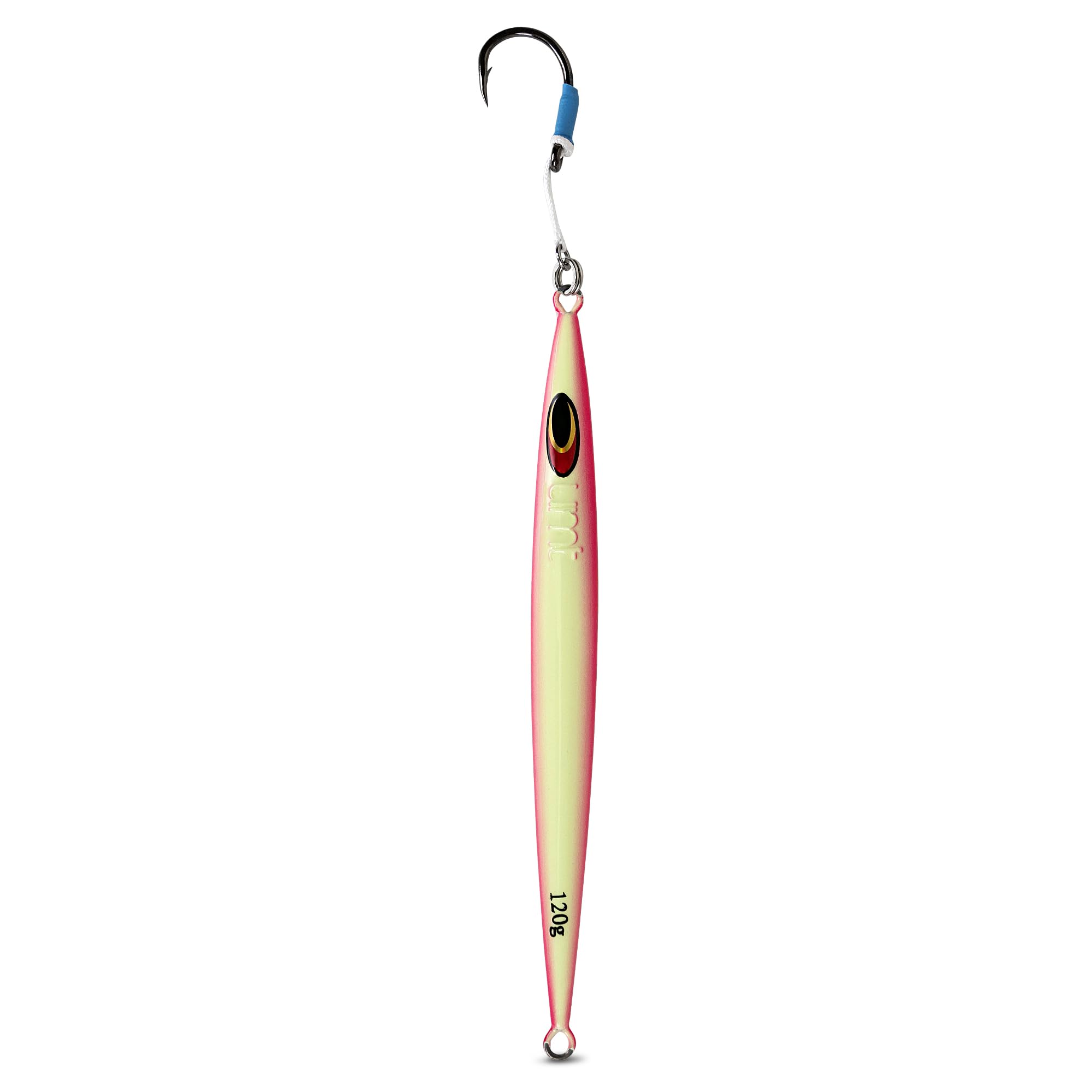 Uncle Mo's pink glow Tuna Riser Jig ships ready to fish.