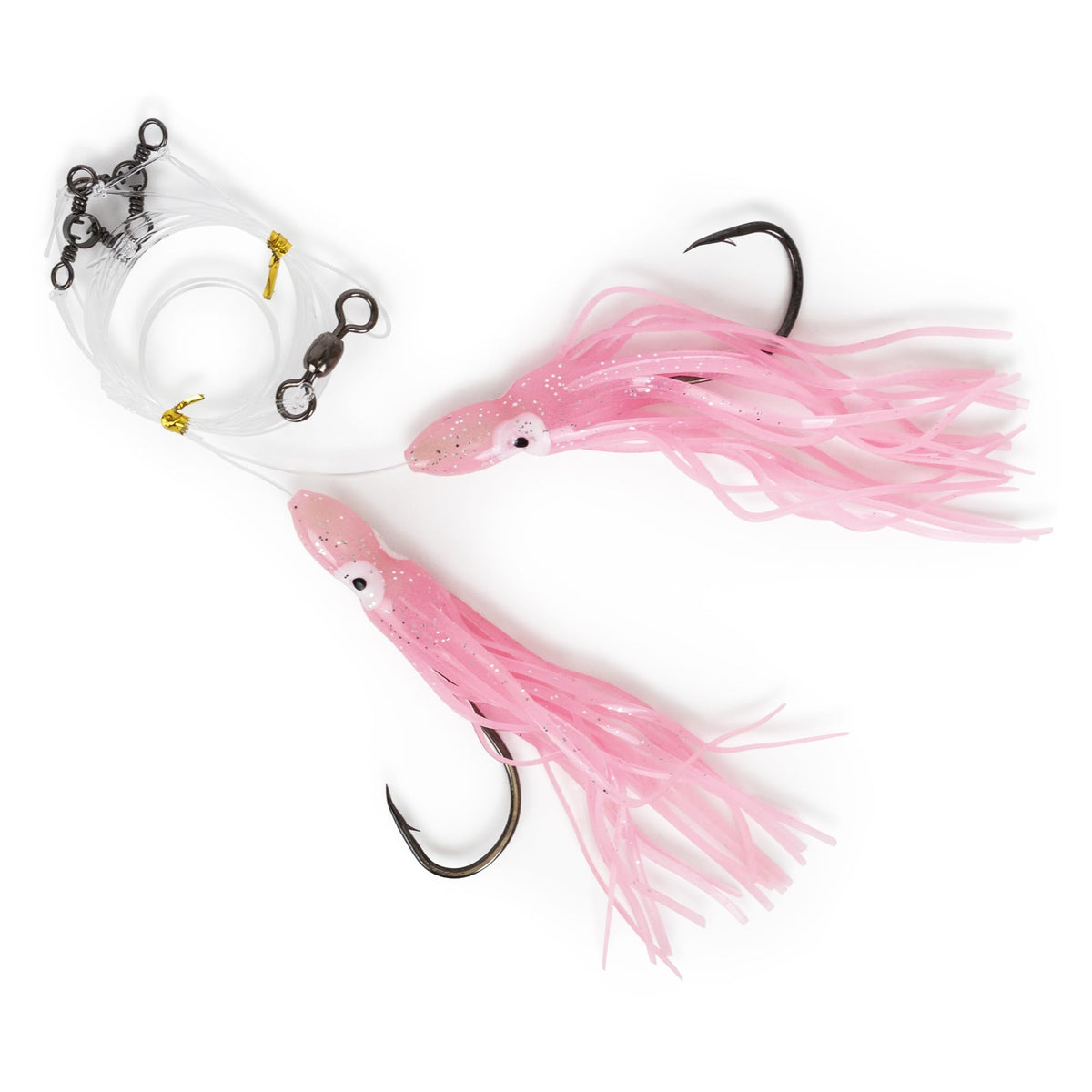 Uncle Mo's Tile Fish Hi-Lo rig with pink glow skirts boosts deepwater visibility.