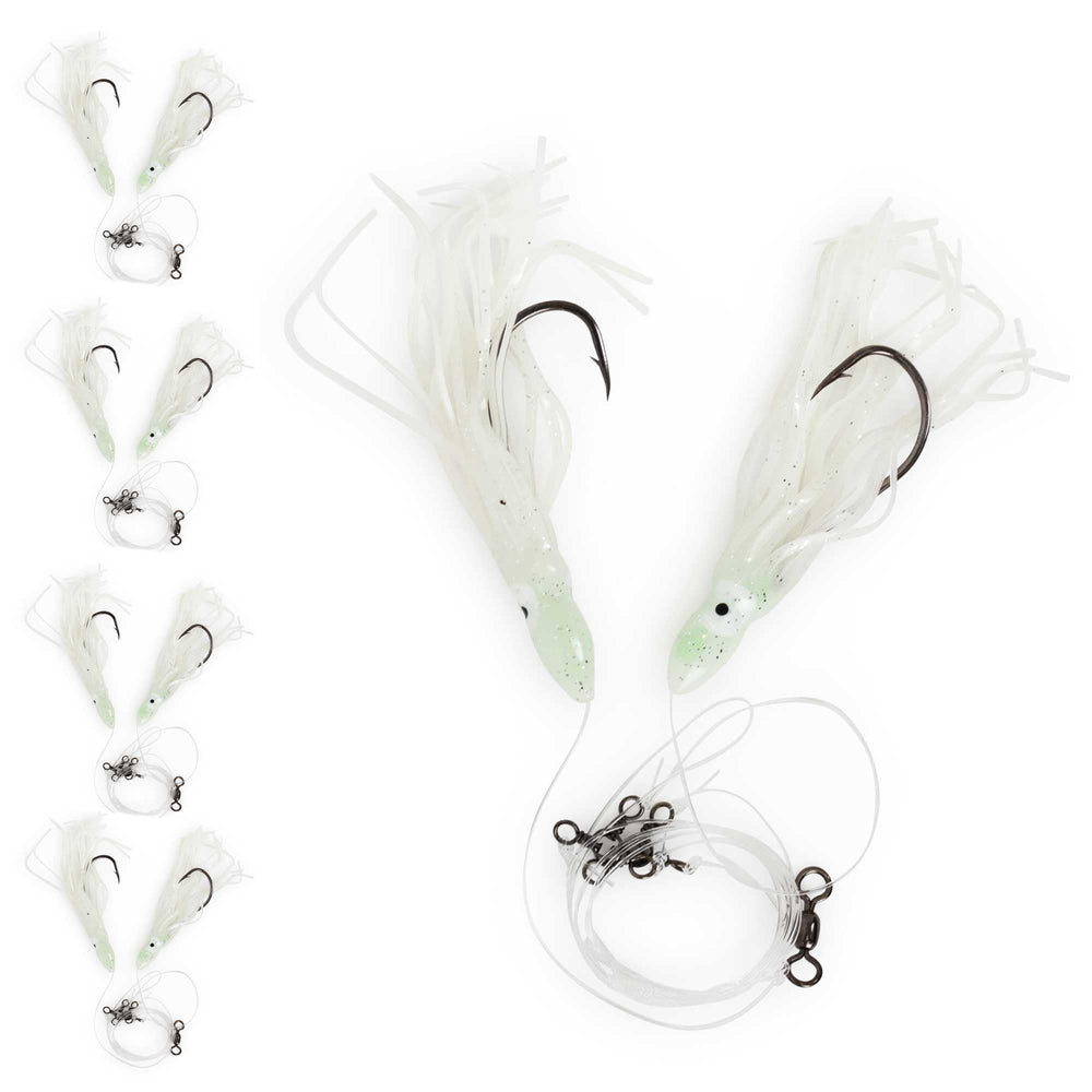 UNCLE MO'S Tilefish Hi-Lo rig with 10-0 snelled octopus hook for deep-sea anglers.