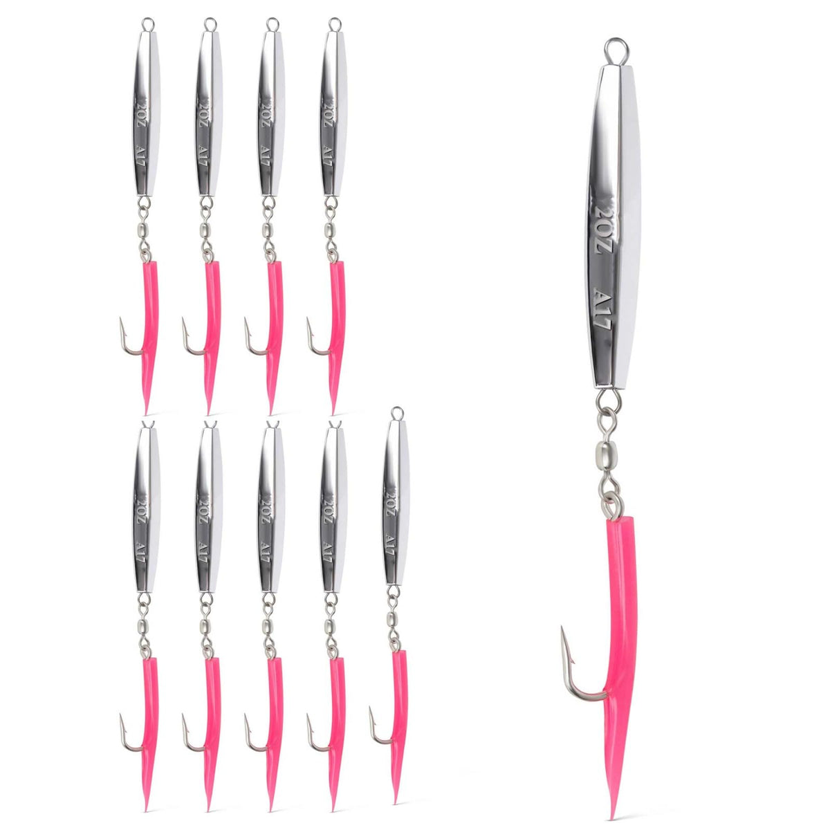 UNCLE MO'S UMT A17 Diamond Jig chrome finish attracts tuna and bass