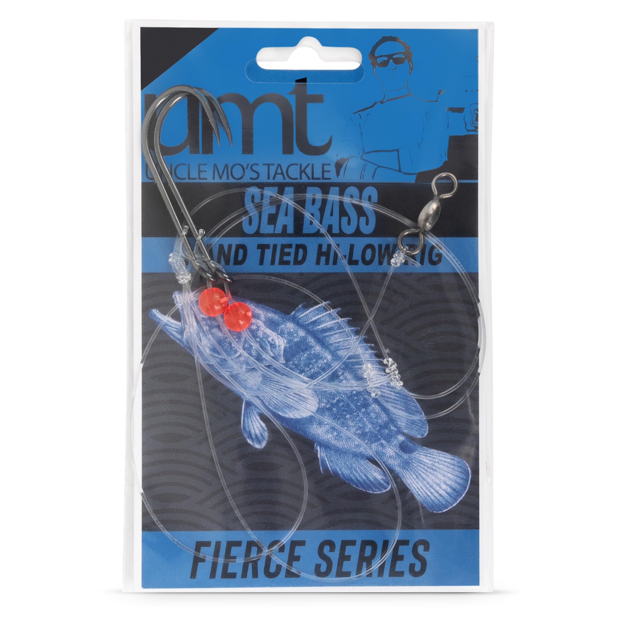 Uncle Mo's hand tied sea bass rigs ready for saltwater fishing