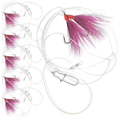 UNCLE MO'S TACKLE fluke hi/lo rig with pink bucktail teasers for bottom fishing