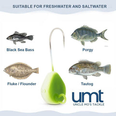 Greenie finish jig attracting predators in saltwater season