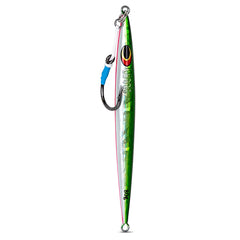 Offshore ready Uncle Mo's sand eel jig setup in green white
