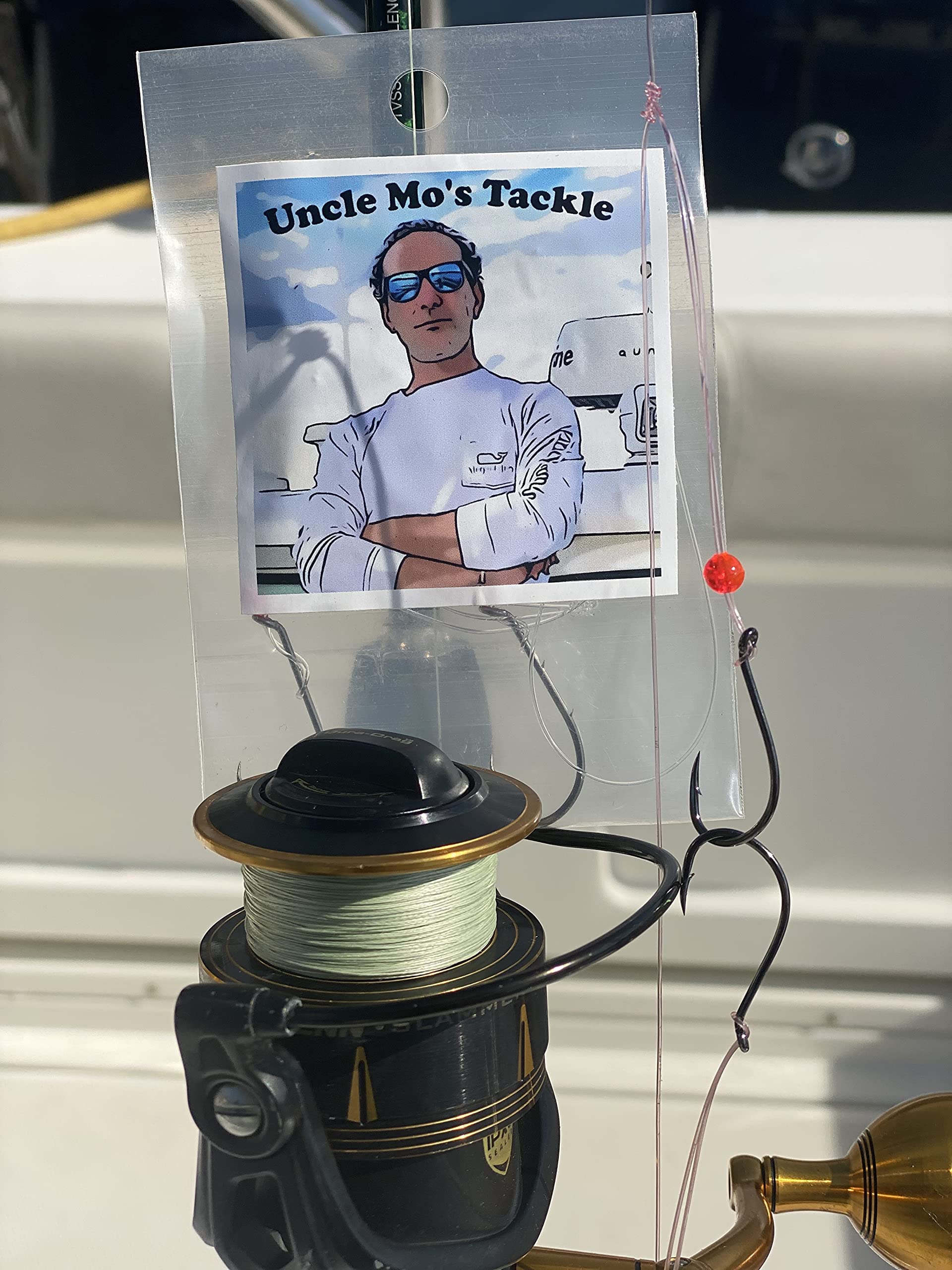 Saltwater rig ready for fluke and flounder fishing
