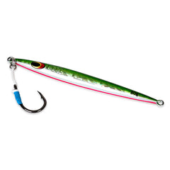Uncle Mo's tackle sand eel jig in motion, showing lifelike action