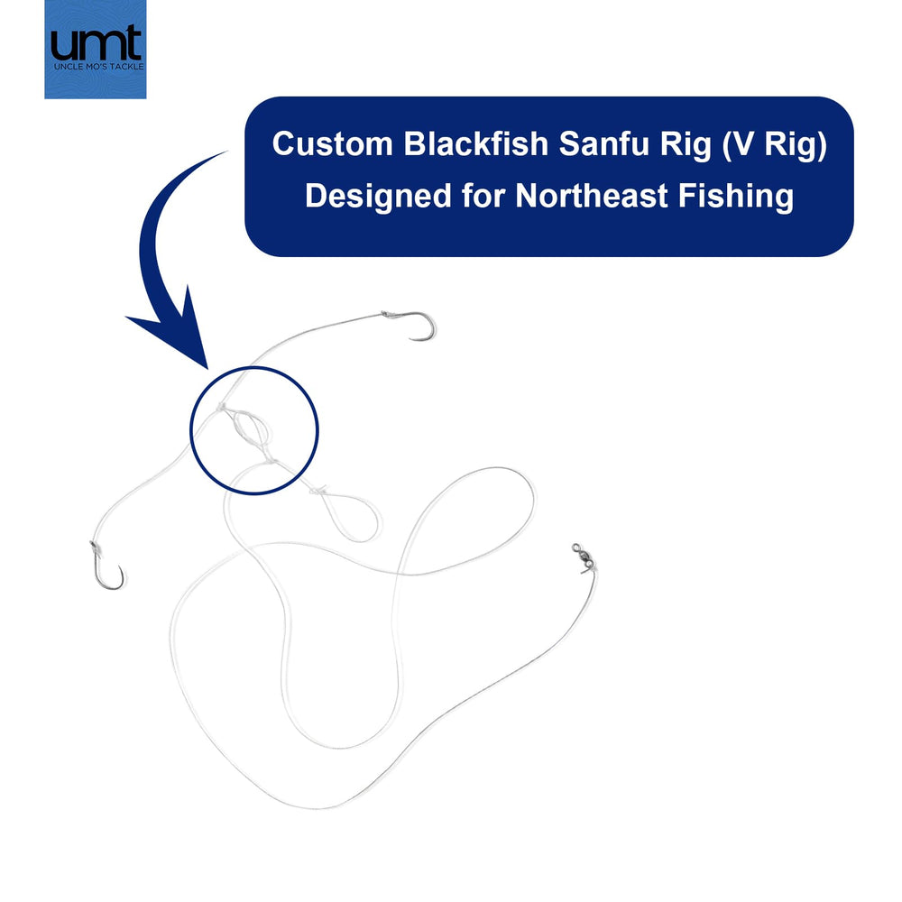 55 inch leader with 60 lb mono and 80 lb swivel for Blackfish rig