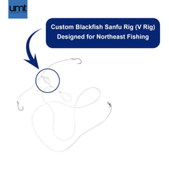 55 inch leader with 60 lb mono and 80 lb swivel for Blackfish rig