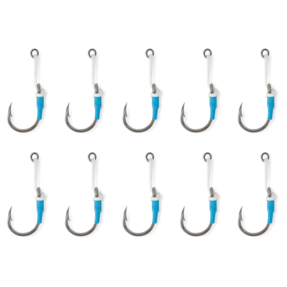Uncle Mo's Tackle solid ring jigging hooks for strong saltwater performance