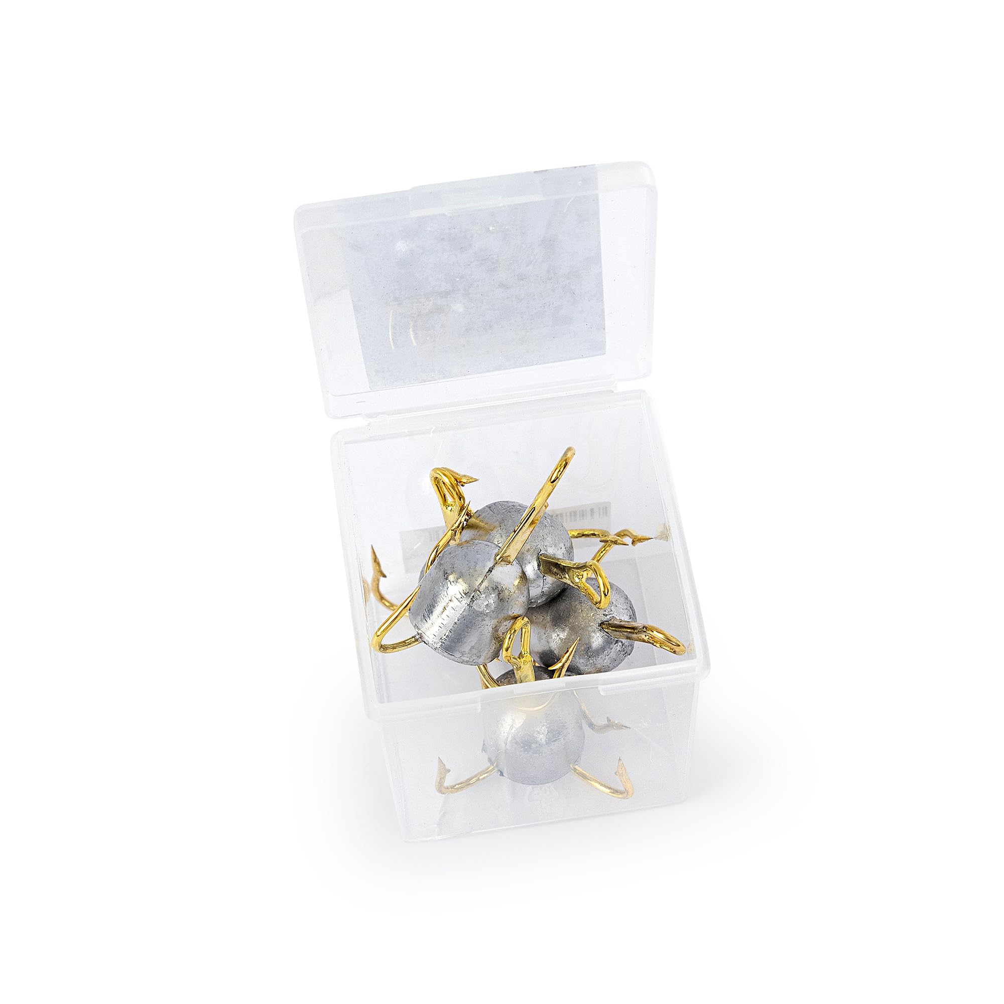 Close-up of Weighted 5/0 Treble Hook by Uncle Mo's Tackle - 1.5oz, 5-pack