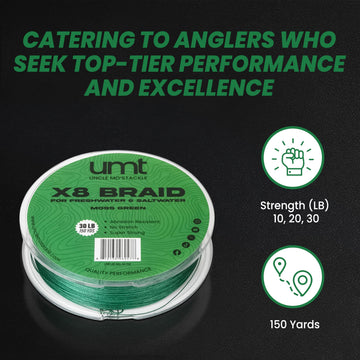 UNCLE MO'S UMT eight-strand braid enhances sensitivity and control for precise casting