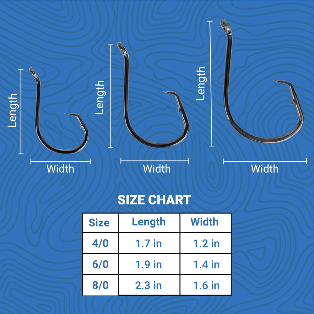 UNCLE MO'S UMT inline circle hooks 8/0 in black nickel for bigger species.