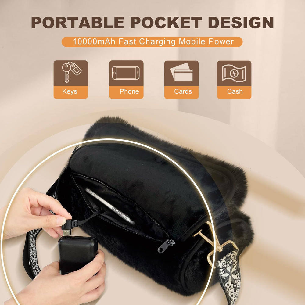 uncn Rechargeable Hand Warmer Pouch with 10000mAh battery powers extended warmth on the go.