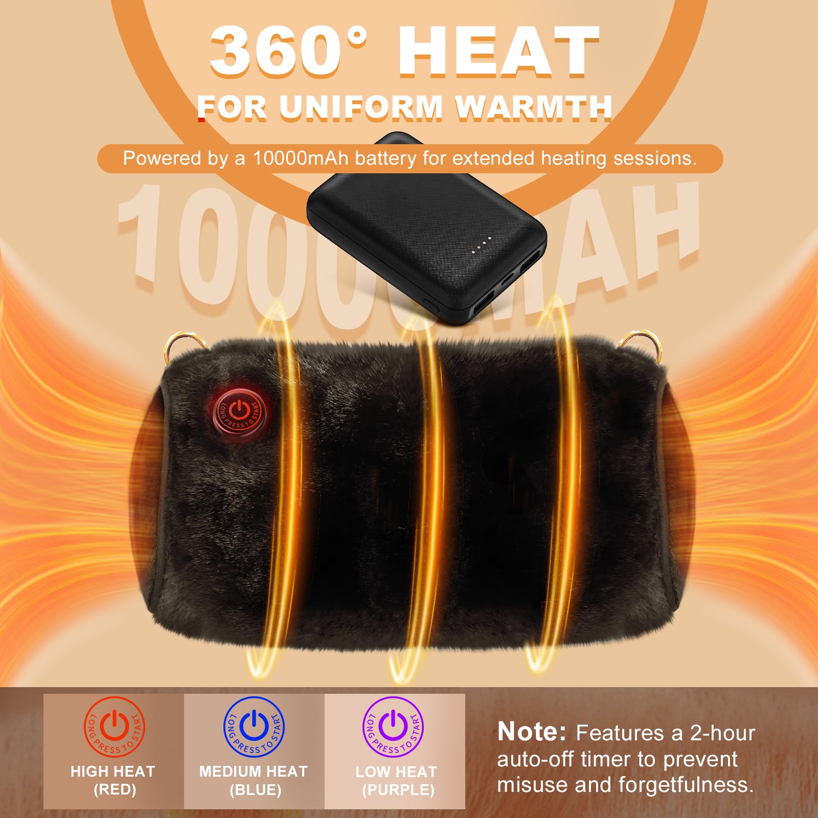 uncn Hand Warmer Pouch with shoulder strap offers hands-free warmth for shopping.