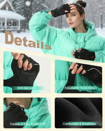 uncn heated gloves adjustable Velcro closure ensures snug fit
