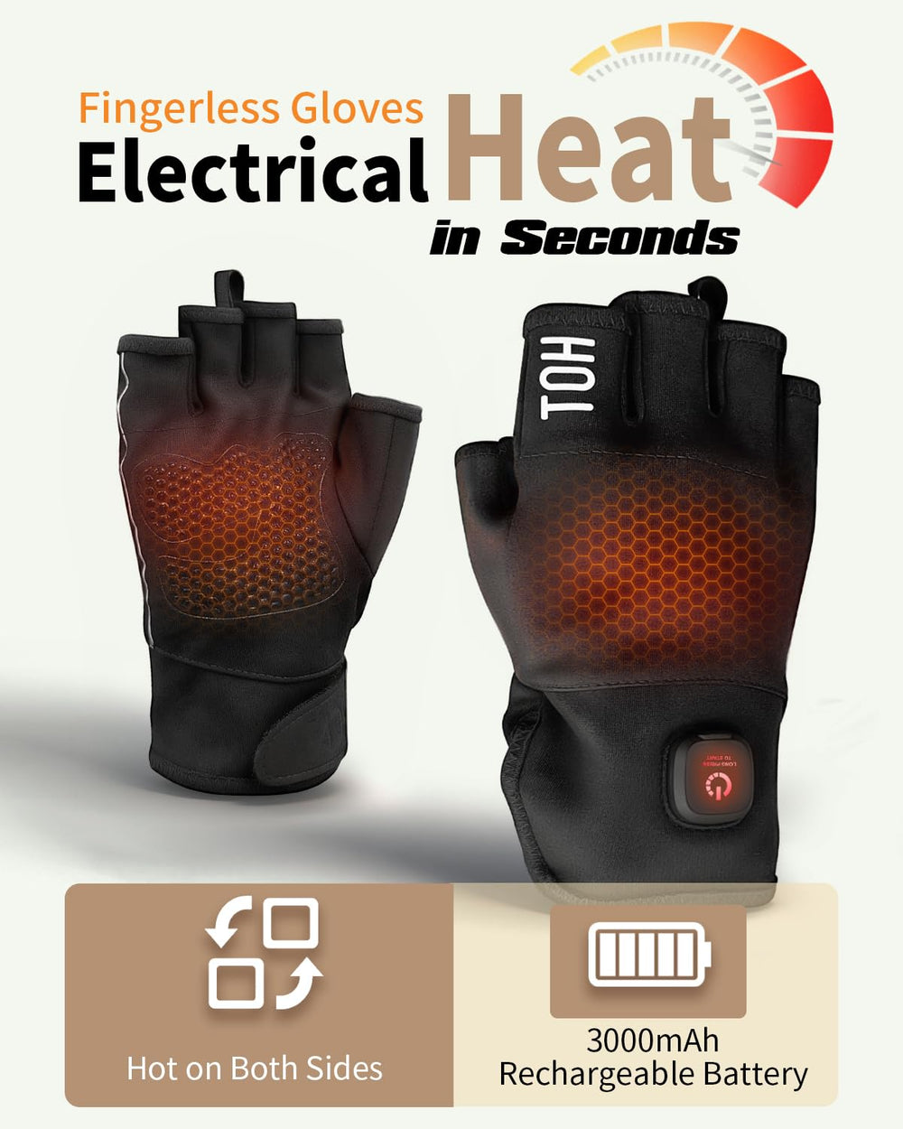 UNCN heated gloves offer high and low heat settings for customizable comfort