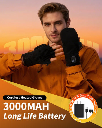 UNCN heated gloves worn outdoors in winter for reliable warmth.