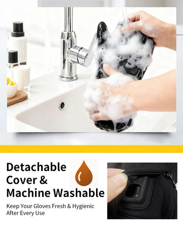 UNCN heated gloves thumb access for quick wear and removal.