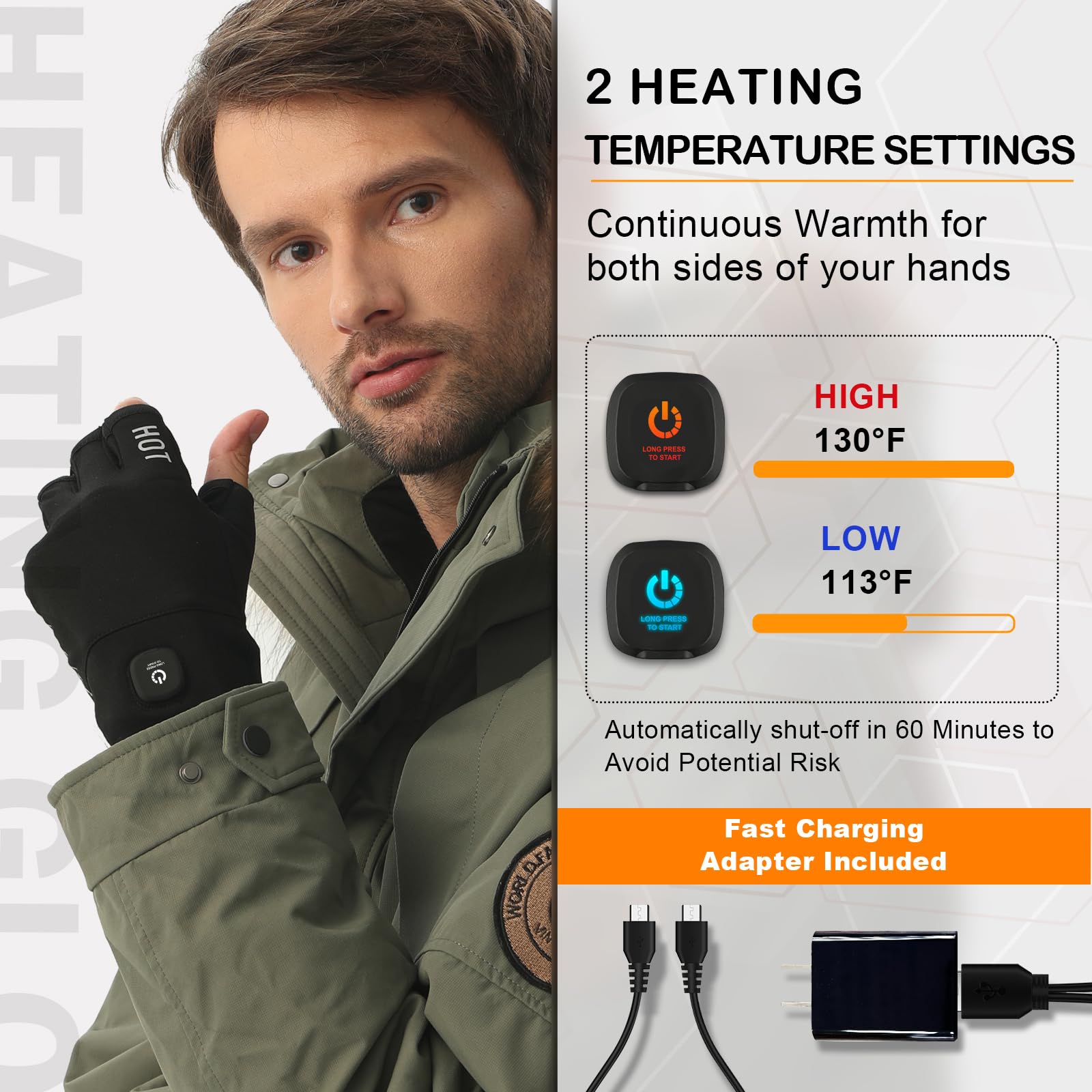 uncn heated gloves suitable for both women and men in winter