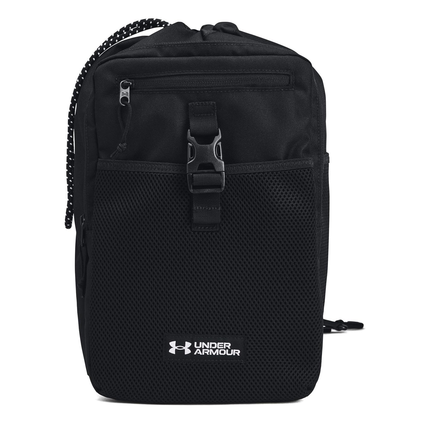 Under Armour 1376461-1-OSFM sling bag front view for compact daily gym-to-work carry.