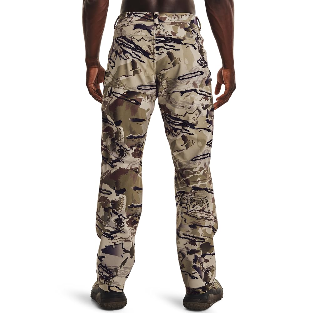 Under Armour Ridge Reaper Infil Windstopper HD pants close-up camo detail emphasizes durable stretch fabric.