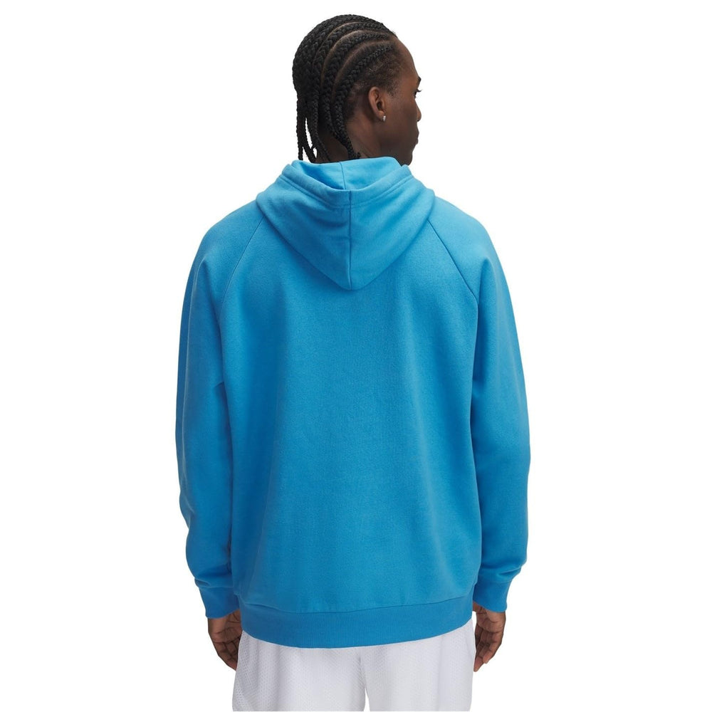 Under Armour Rival Fleece Hoodie back view highlighting layering versatility
