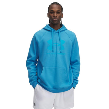 Under Armour Rival Fleece Hoodie front view with logo for warm comfort