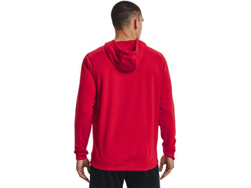 Under Armour Storm Fleece Hoody Red fabric texture shows stretch for freedom of movement.
