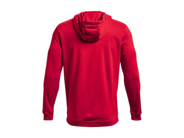 Under Armour Storm Fleece Hoody Red front kangaroo pocket offers convenient storage.