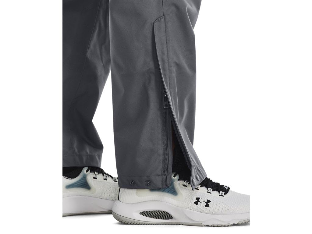 Under Armour Stormproof Lined Rain Pants over-cleats compatibility image with zip closures