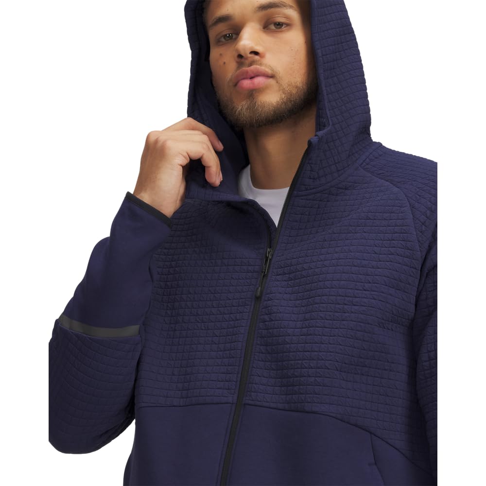 Under Armour Unstoppable fleece grid hoodie worn during activity supports warmth and comfort