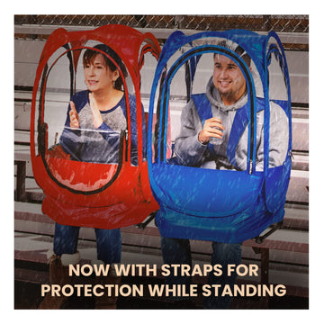 Under the Weather StadiumPod side view highlighting compact wearability for fans