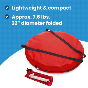 Under the Weather WeatherPod Original memory-wire setup enables quick, tool-free deployment.