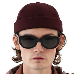 UNDERCONTROL VNTG brimless cap wine color front view ideal for casual daily wear.