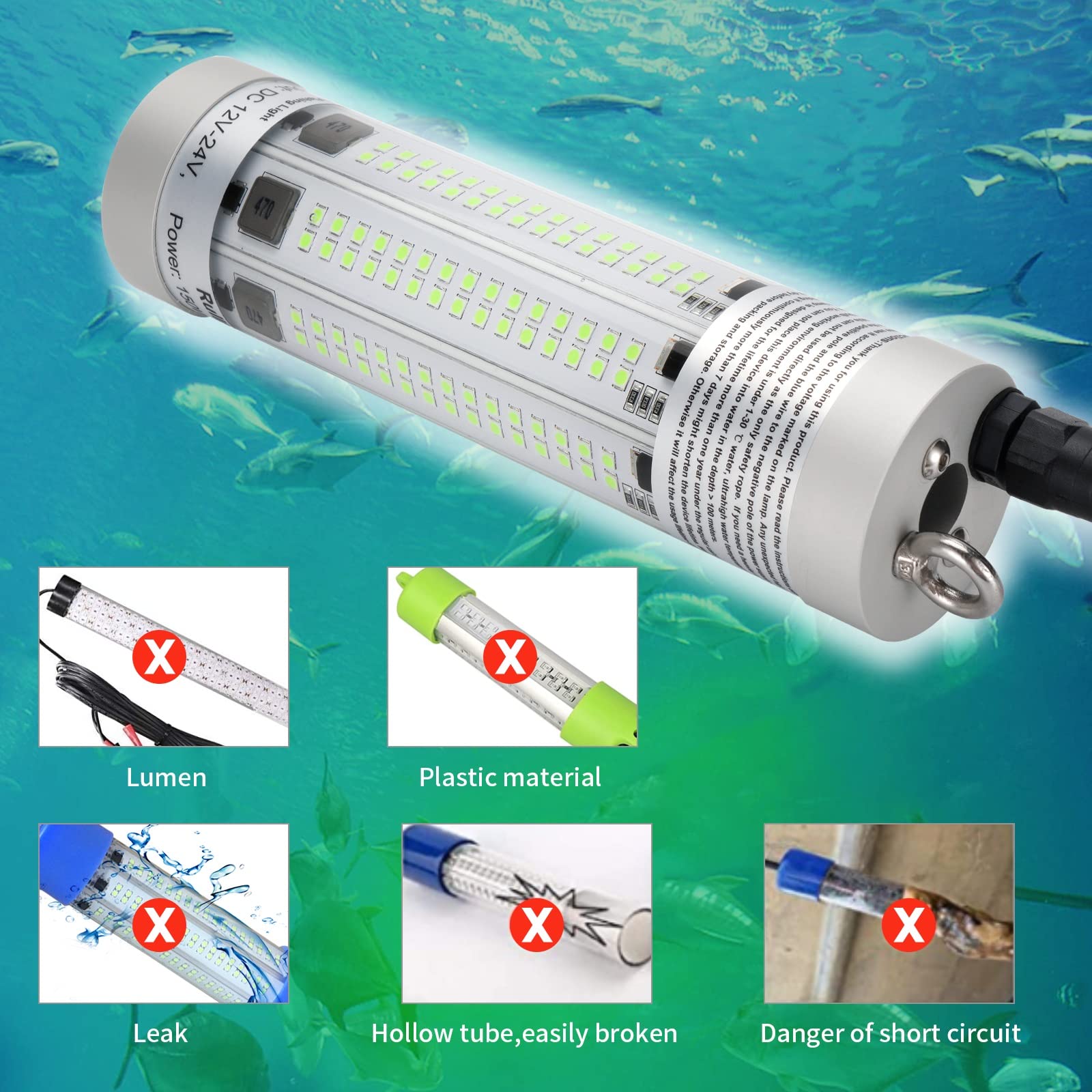 Waterproof and dustproof LED fishing light sealed for underwater use