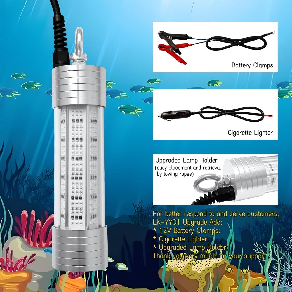 Green LED underwater fishing light suitable for boats and docks