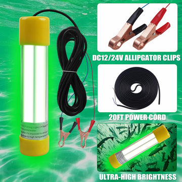 IP68 waterproof underwater fishing light submerged in water