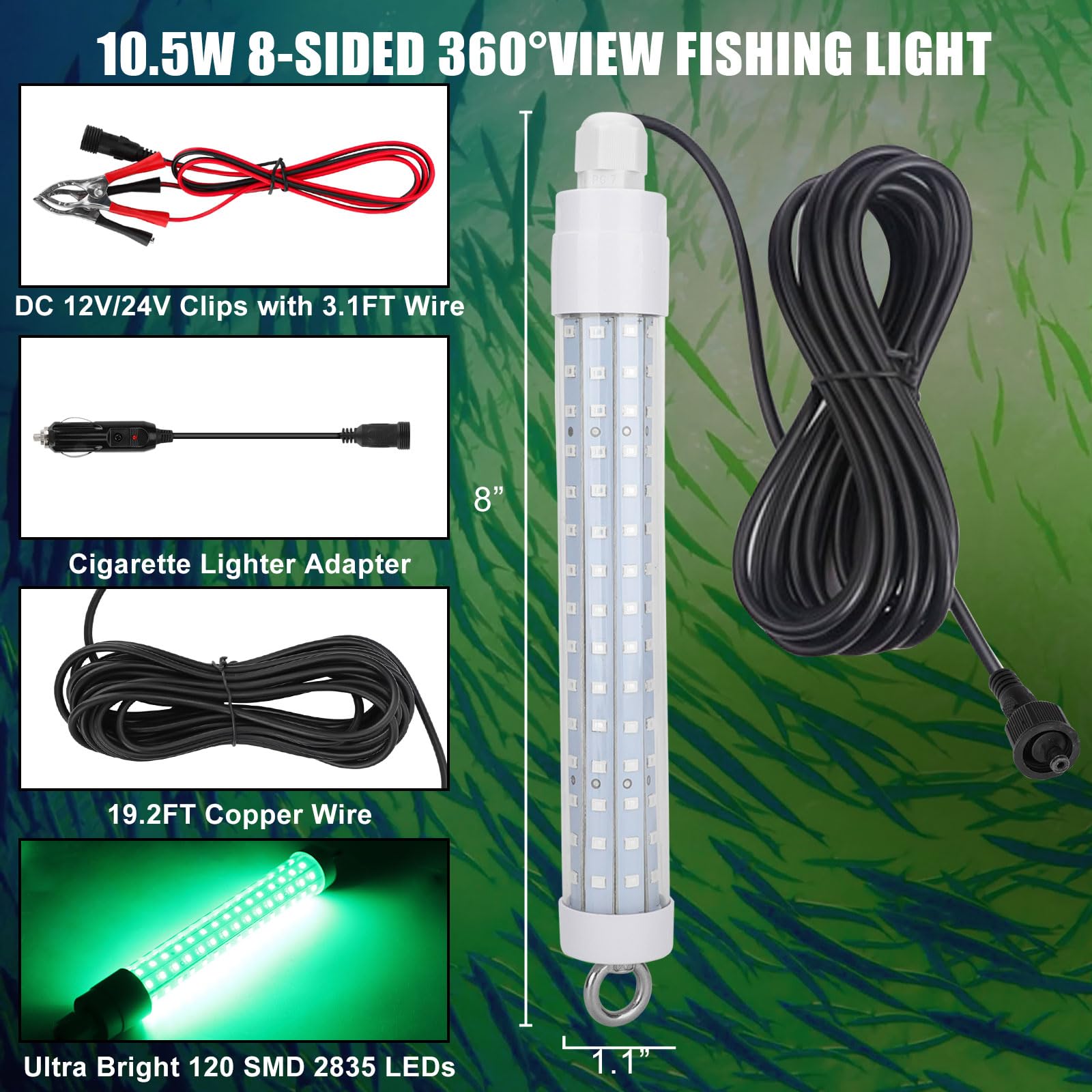 IP68 waterproof seal on underwater fishing light for submersion