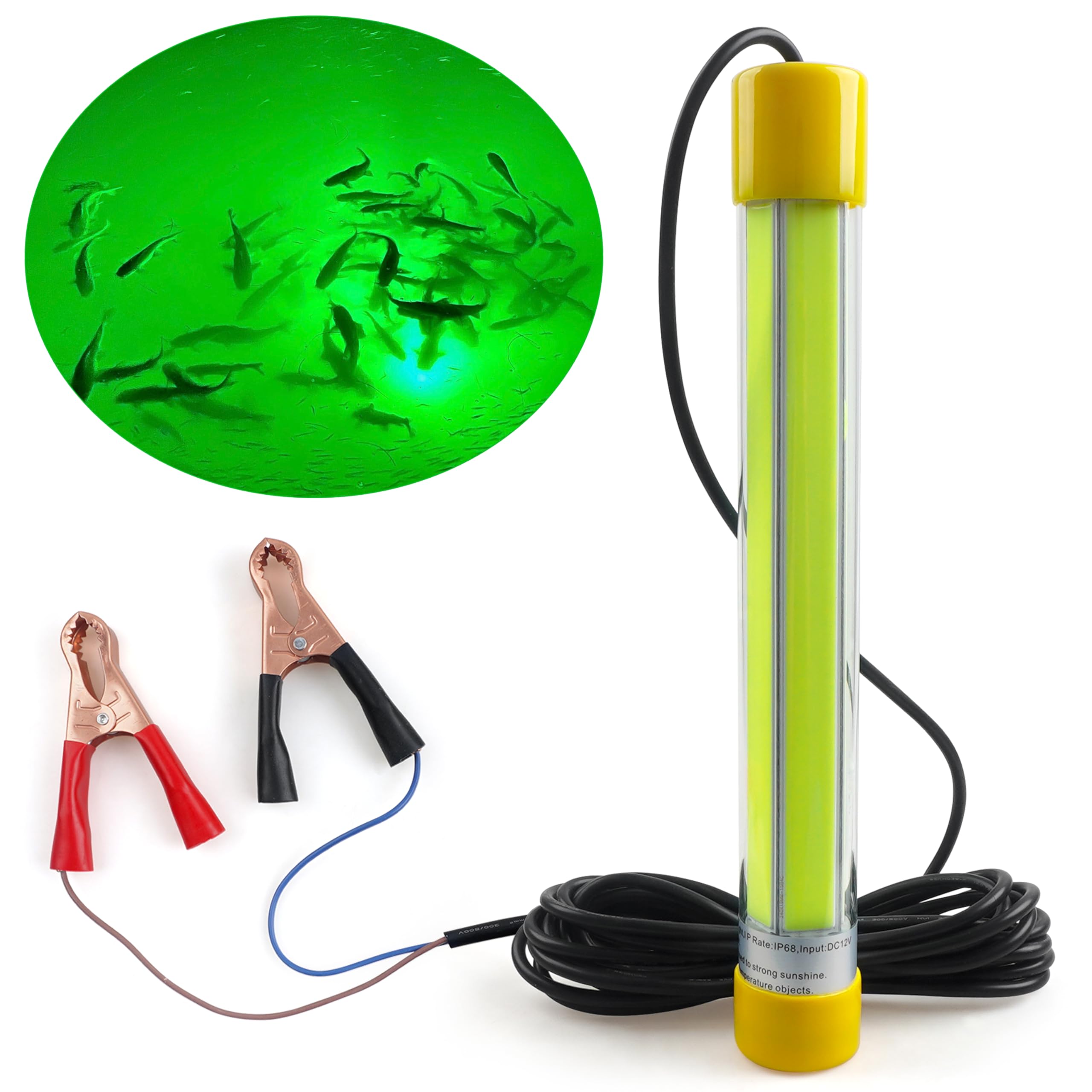 Underwater fishing light 30000 lumens mounted in water