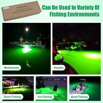 Battery clips connected to underwater fishing light