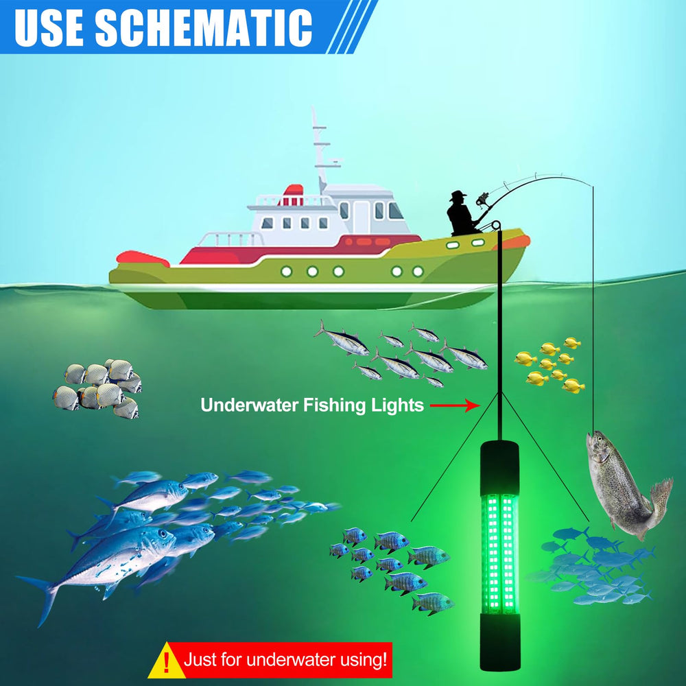 All-weather submersible fishing light suitable for saltwater and freshwater