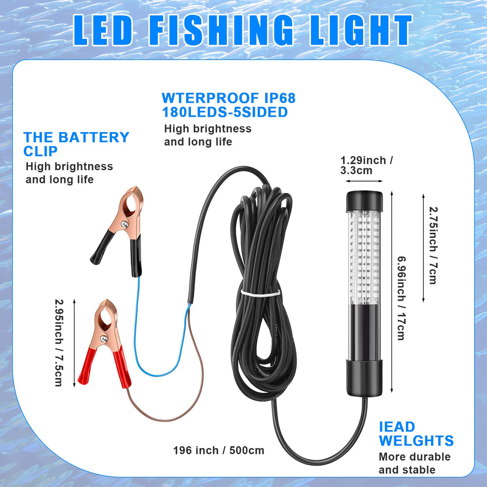 IP68 waterproof green underwater fishing light pair