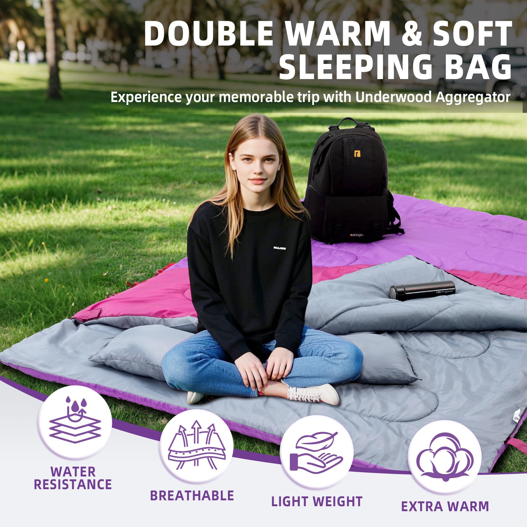 Underwood Aggregator bottom zip enables airflow on warm nights.