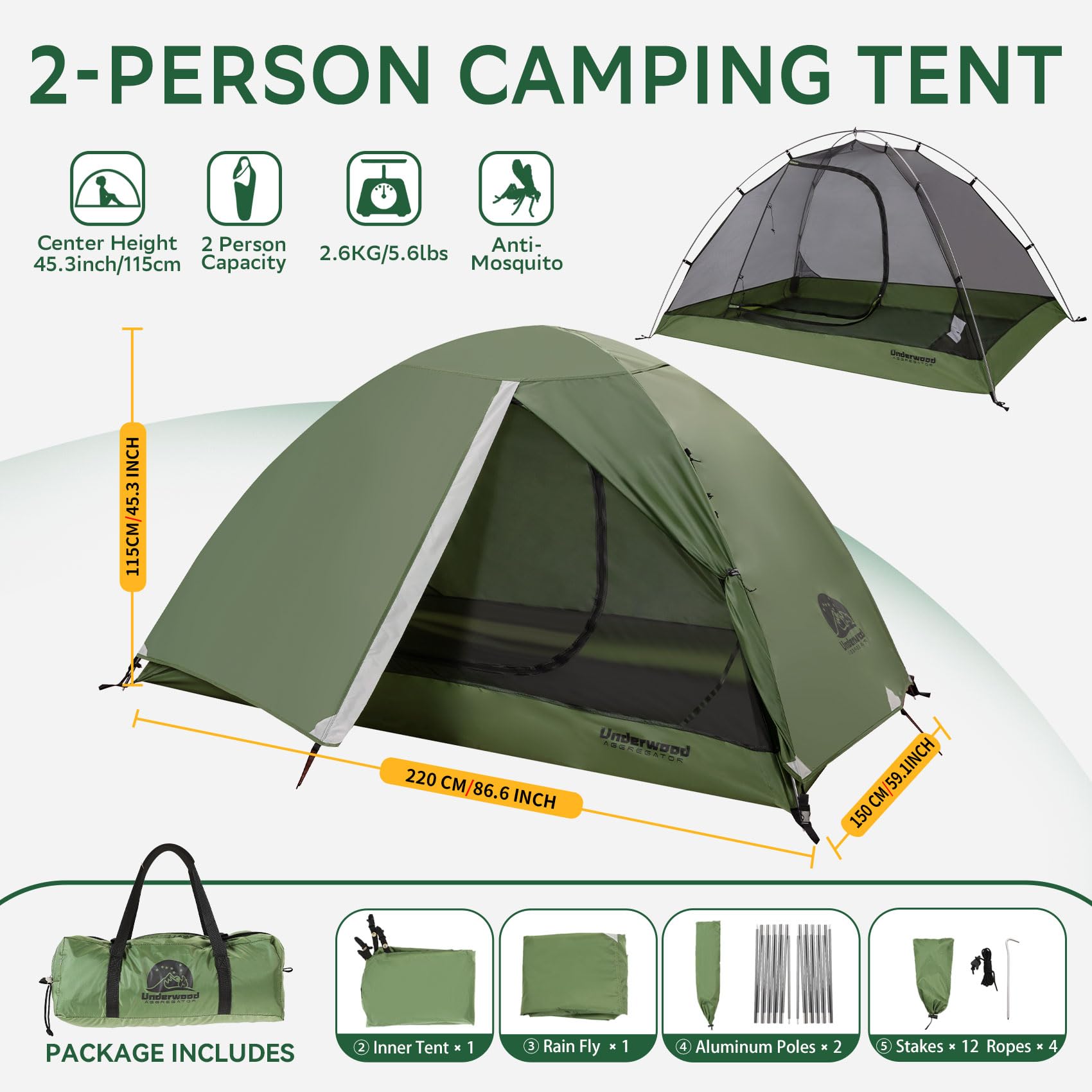 Underwood Aggregator compact-pack tent shows easy carry for hikers