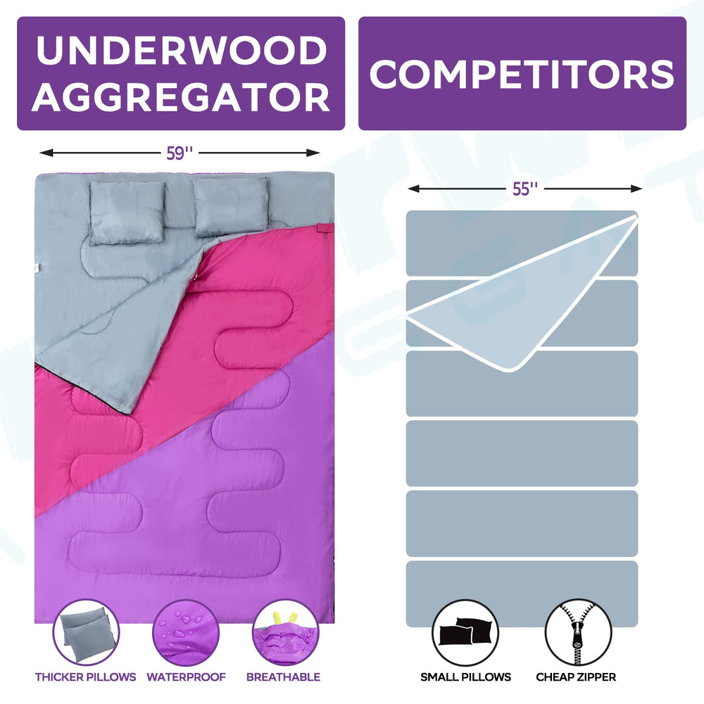 Underwood Aggregator compressed bag measures 18x13x4.7 inches for compact storage.