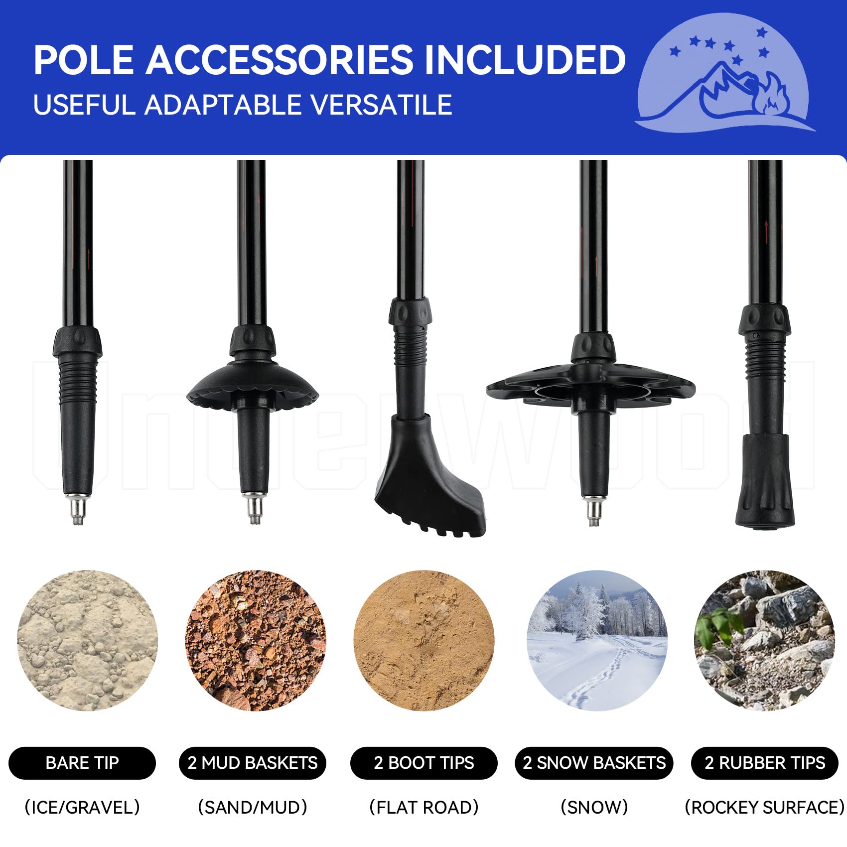 Underwood Aggregator trekking poles anti-shock system reduces wrist fatigue