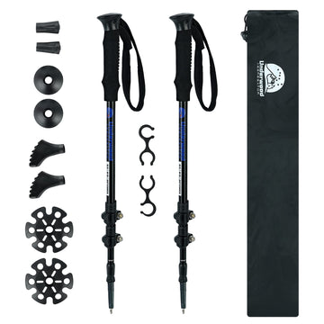 Underwood Aggregator Trekking Poles folded for compact travel and easy storage.