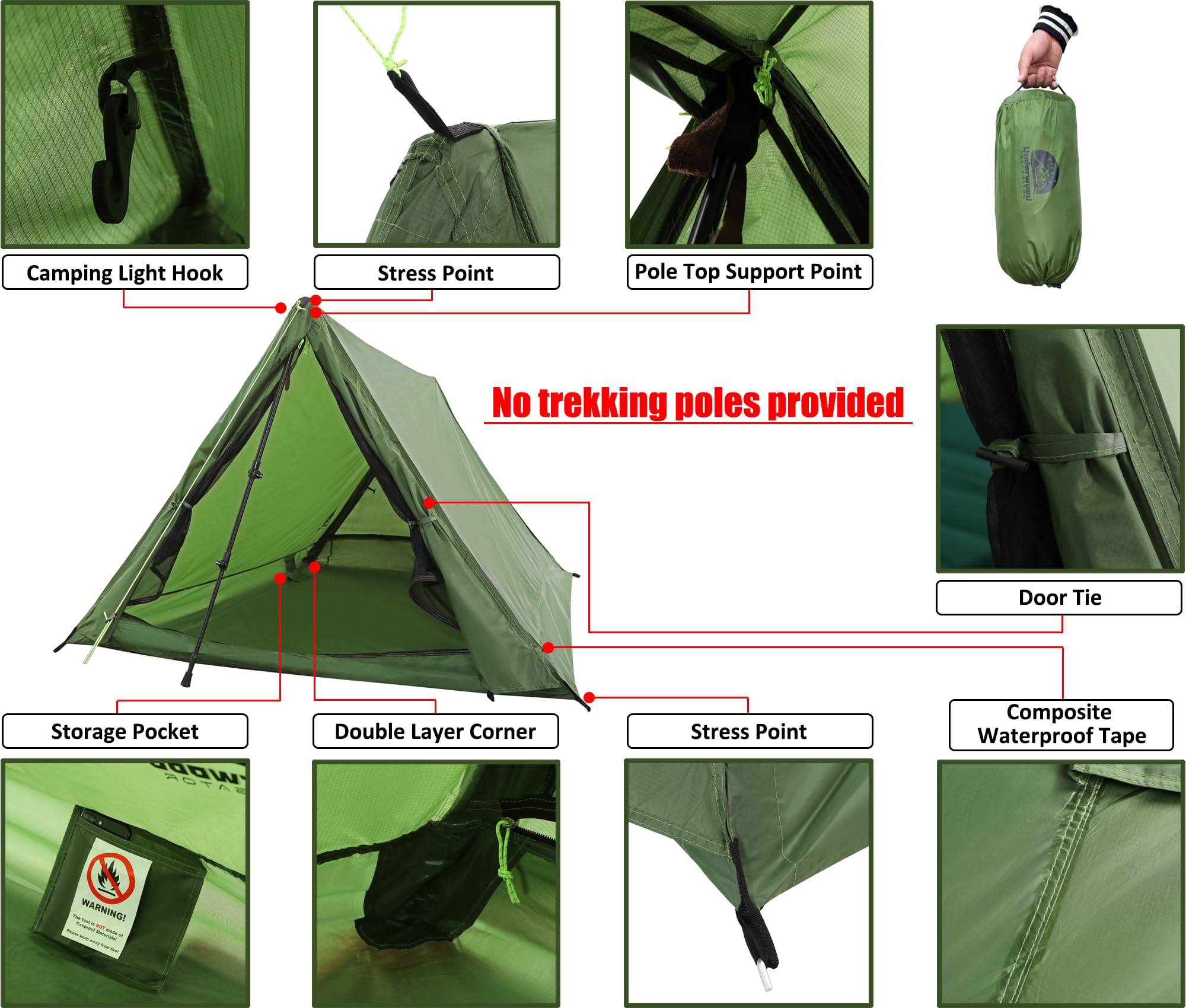 Underwood Aggregator Two vestibules store backpacks and shoes for organized trekking.