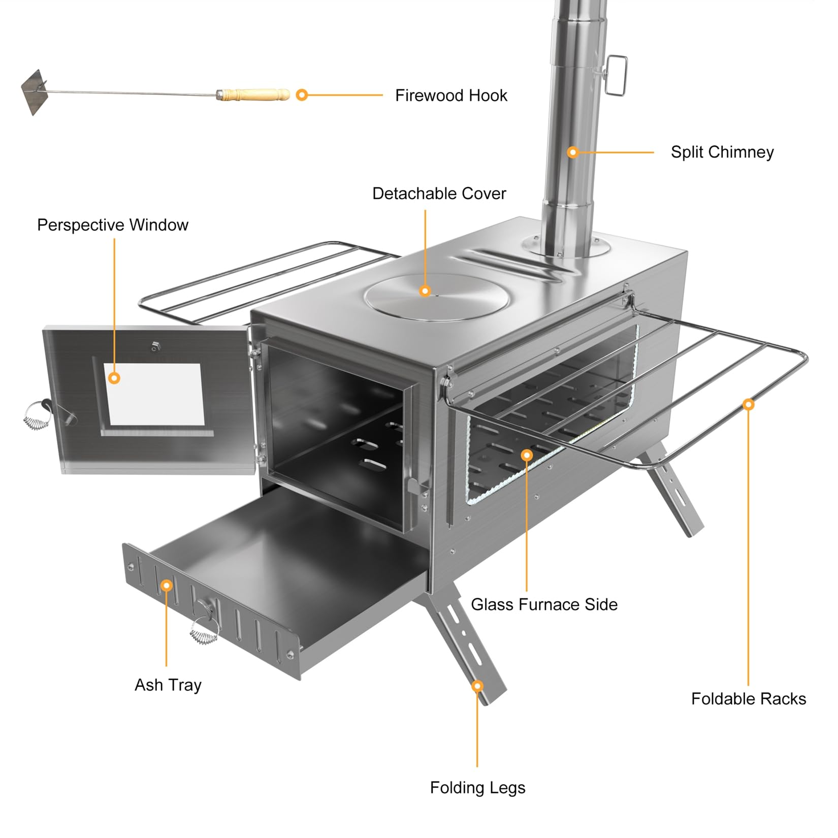 unho hot tent stove ice-fishing-use demonstrates winter heat on the ice